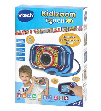 Vtech Kidizoom Touch digital kids' camera with 3.5-inch screen and 5 MP lens, colorful electronic toy for children.