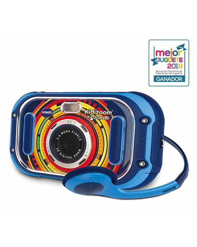Vtech Kidizoom Touch digital kids' camera with 3.5-inch screen and 5 MP lens, colorful electronic toy for children.