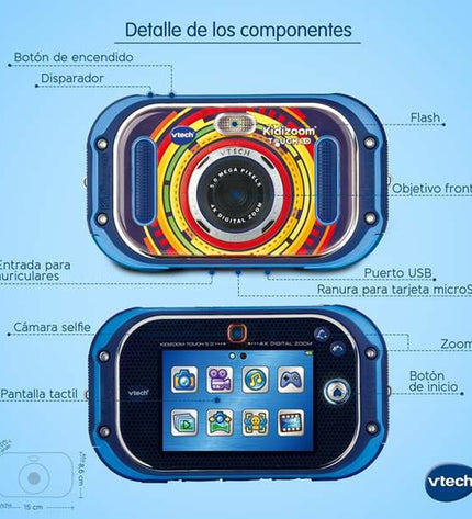 Vtech Kidizoom Touch digital kids' camera with 3.5-inch screen and 5MP lens, colorful electronic toy for children
