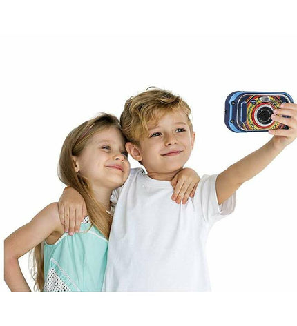 Vtech Kidizoom Touch digital kids' camera with 3.5-inch screen and 5MP lens, colorful electronic toy for children.
