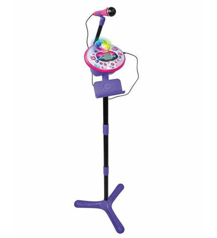 Vtech Kidi Super Star karaoke microphone toy with colorful buttons and built-in speaker, designed for children's electronic entertainment.