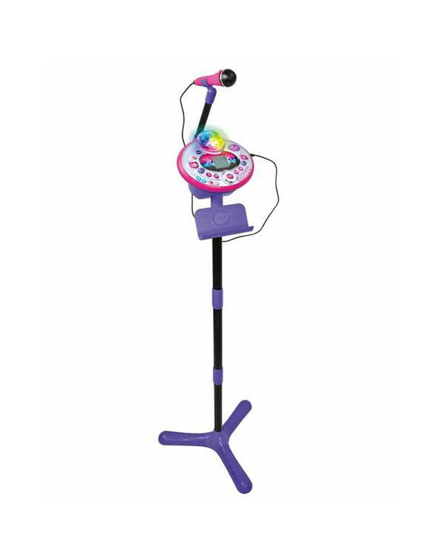 Vtech Kidi Super Star karaoke microphone toy with colorful buttons and built-in speaker, designed for children's electronic entertainment.