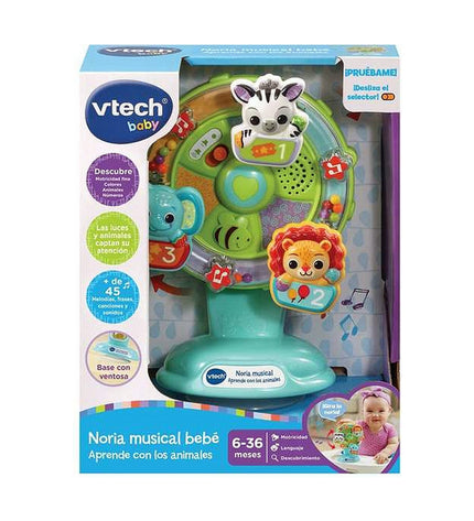 Vtech Aprende con los Animales interactive baby toy for young children, featuring colorful animal characters and engaging buttons.