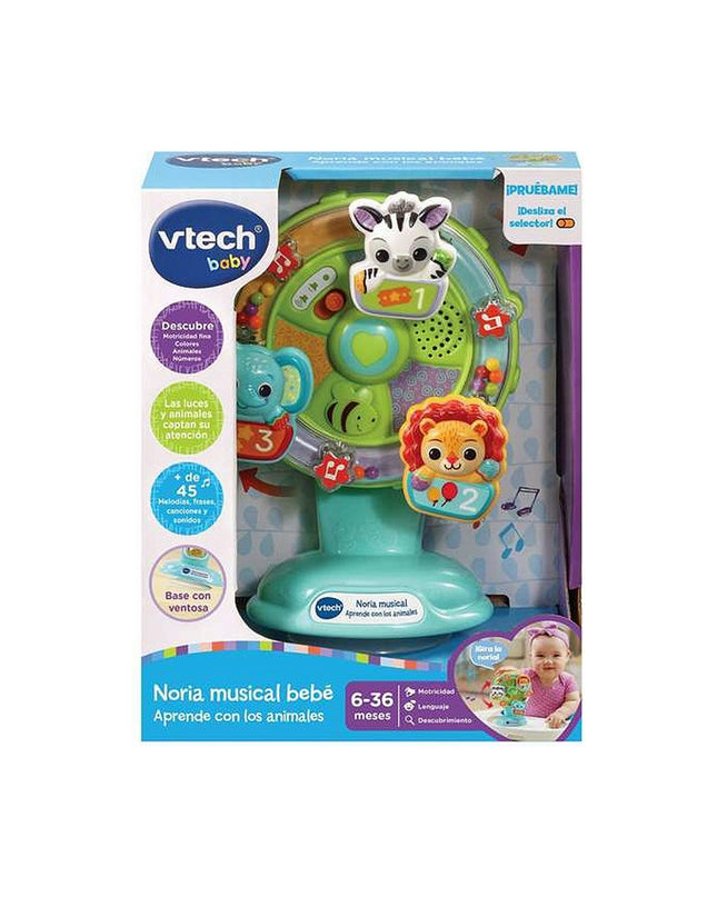 Vtech Aprende con los Animales interactive baby toy for young children, featuring colorful animal characters and engaging buttons.