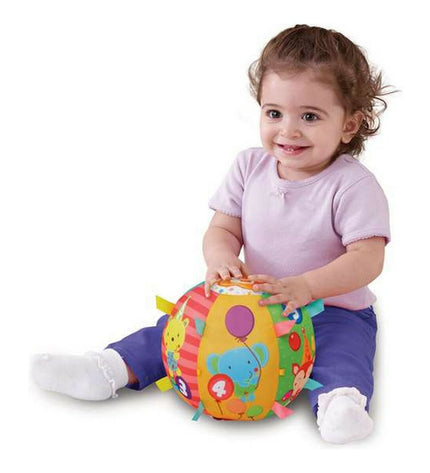 Vtech Bal Vtech Muzikaal, colorful musical toy ball with buttons and lights for children, designed for playful learning and entertainment.