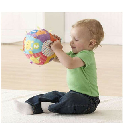 Vtech Bal Vtech Muzikaal, colorful musical toy ball designed for children, with buttons and interactive features for playful learning.