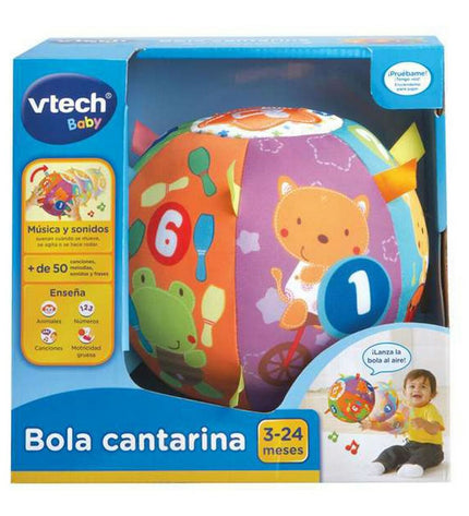 Vtech Bal Vtech Muzikaal, colorful musical toy ball for children with interactive buttons and playful design.