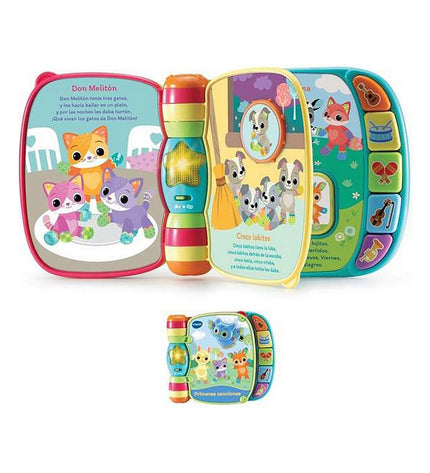 Vtech Babyspeeltje Libro musical voor jonge kinderen, zacht speelgoed met eerste liedjes, 19x22x4 cm, baby speelgoed.