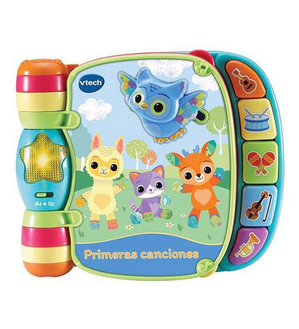 Vtech baby musical book toy with colorful pages and buttons designed for infants and young children to learn and play.