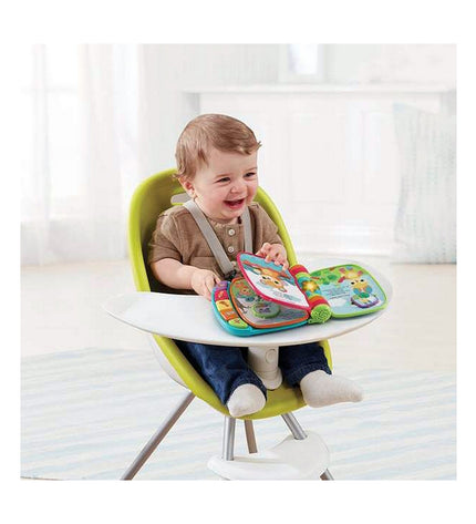 Vtech baby musical toy book with colorful pages and buttons, designed for infants to enjoy early songs and interactive play.