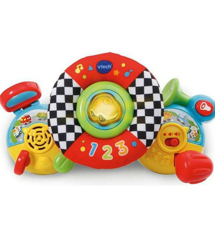 Vtech baby stroller steering wheel toy with 30x11.6x24 cm size, designed for young children’s play and development.