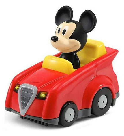 Vtech baby toy car, small plastic vehicle for young children, 12x6 cm, with colorful design and detailed features.