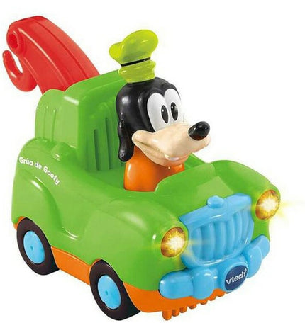 Vtech baby toy car, small colorful plastic vehicle for young children, measuring 12x6 cm, designed for toddler play.