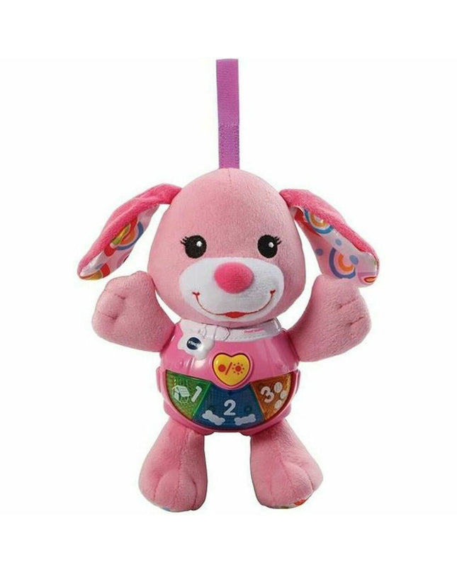 Vtech Baby Pink Chant' Tootous baby interactive toy with colorful buttons, soft plush, and size 16x10x19 cm for young children