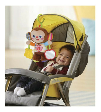 Vtech Baby Muziekspeelgoed Noé, p'tit singe d'activités, colorful baby activity toy with buttons and textured features for young children.