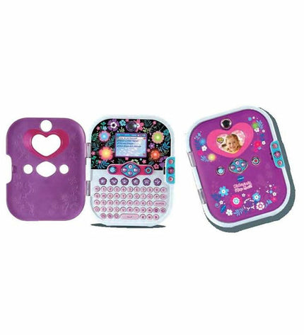 Vtech Kidisecrets electronic diary toy with colorful screen and buttons for kids' imaginative play and secret message storage.
