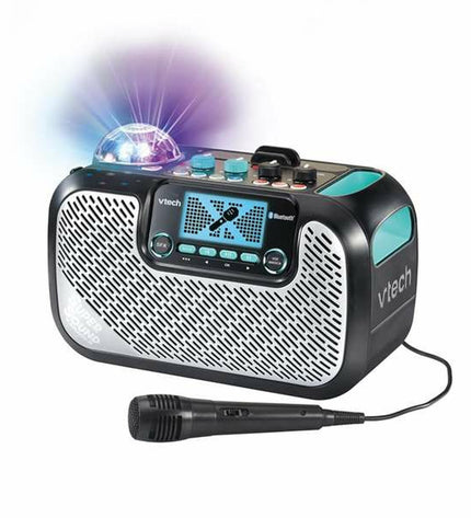 Vtech Super Sound karaoke speaker with microphone, electronic toy for kids, colorful and fun for singing and playing.