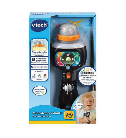 Vtech Sing with me! karaoke microphone toy for kids, electronic toy with colorful buttons and built-in microphone for singing fun.