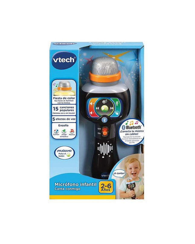 Vtech Sing with me! karaoke microphone toy for kids, electronic toy with colorful buttons and built-in microphone for singing fun.