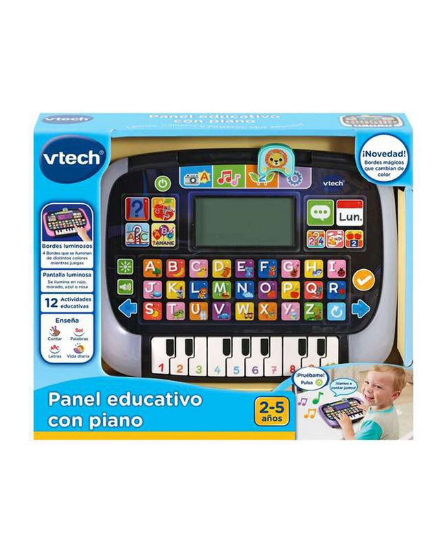 Vtech interactieve kindertablet met piano, elektronisch speelgoed voor kinderen, kleurrijk met knoppen en speelse functies