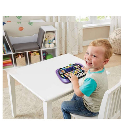 Vtech interactieve kindertablet met piano, elektronisch speelgoed en educatieve functies voor kinderen.