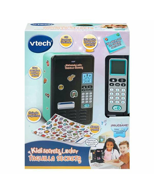 Vtech interactive toy with colorful buttons and screen, designed for children's electronic play and learning activities.