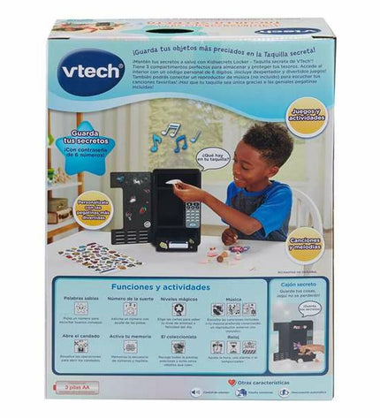 Vtech interactive electronic toy with colorful buttons and screen, designed for educational play and learning activities.