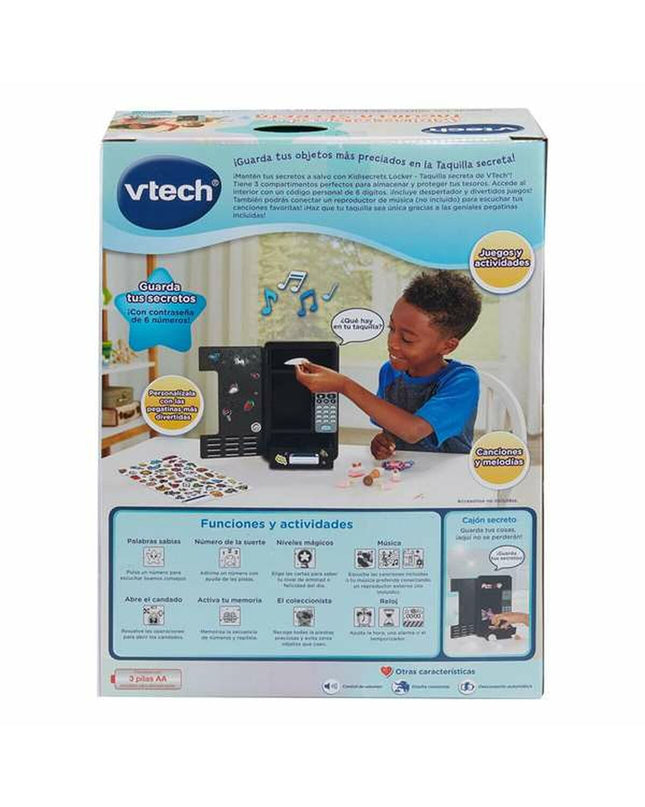 Vtech interactive electronic toy with colorful buttons and screen, designed for educational play and learning activities.