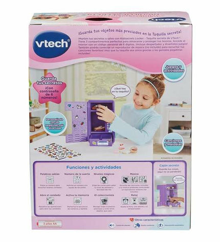 Vtech interactive electronic toy with colorful buttons and screen, designed for engaging play and learning activities.