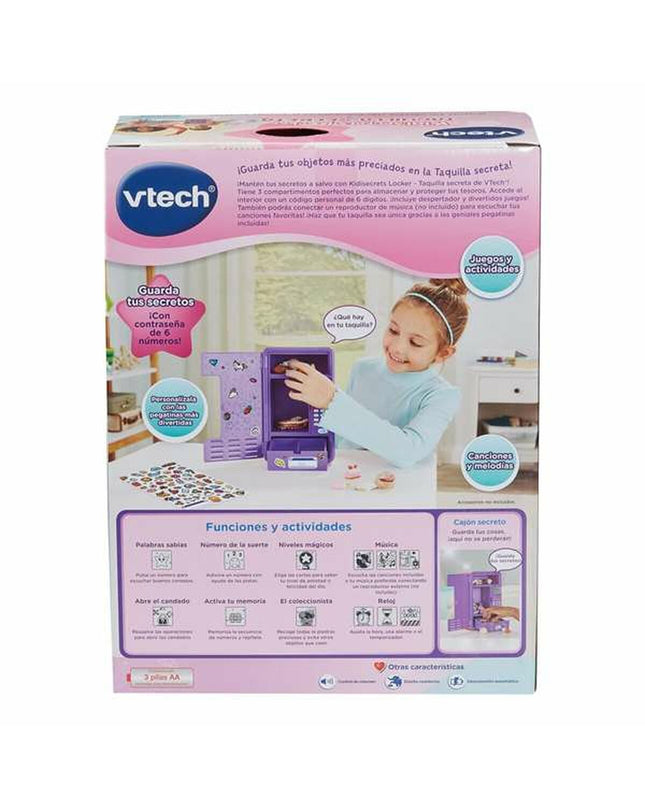 Vtech interactive electronic toy with colorful buttons and screen, designed for engaging play and learning activities.