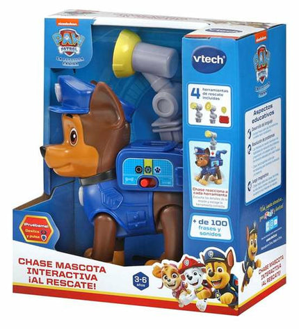 Interactive Paw Patrol Chase toy in bright colors, electronic pet playset measuring 16x12x8 cm, ideal for kids' fun and games.