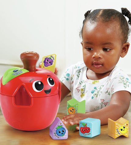 Vtech Baby babyspeeltje Pomme Des Formes, kleurrijk speelgoed voor jonge kinderen met verschillende vormen en textured details.