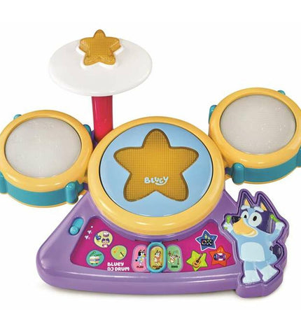 Bluey plastic drum toy for kids, 24.2 x 30.9 x 13.1 cm, colorful musical instrument for children’s play and learning.