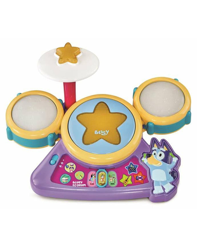 Bluey plastic drum toy for kids, 24.2 x 30.9 x 13.1 cm, colorful musical instrument for children’s play and learning.
