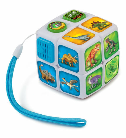 Vtech Dinoadventures interactive baby toy with colorful dinosaur design, measuring 11.5 x 11.5 x 21.6 cm, for young children.