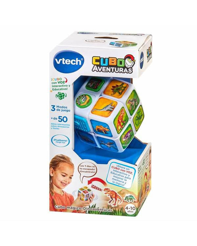 Vtech Dinoadventures interactive baby toy with colorful dinosaur design, measuring 11.5 x 11.5 x 21.6 cm, for young children.
