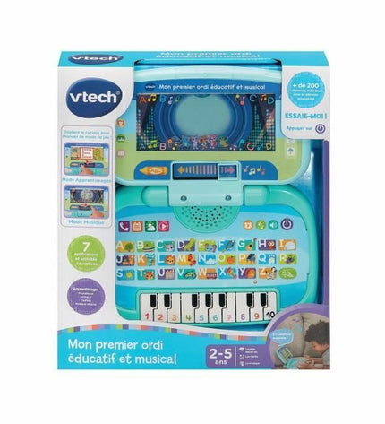 Vtech Baby speelgoedcomputer for kids, educational and musical toy with colorful buttons and screen, designed for early learning.