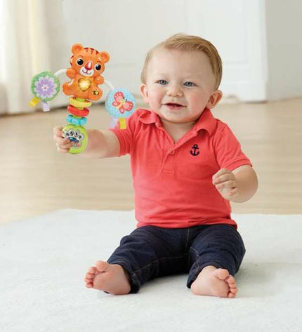 Vtech baby rattle tiger plush toy, 18.4 x 16 x 4.7 cm, soft and colorful infant toy for young children