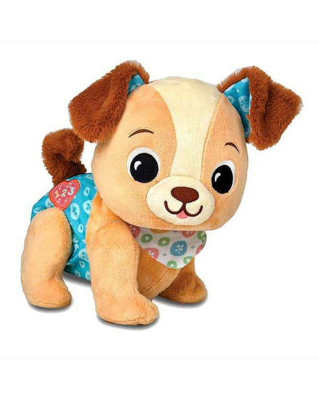 Vtech soft plush dog toy, cuddly textile stuffed animal from Vtech, suitable for children and play.