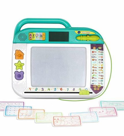 Vtech interactief speelgoed voor kinderen, elektronisch speelgoed met kleurrijke knoppen en educatieve functies.