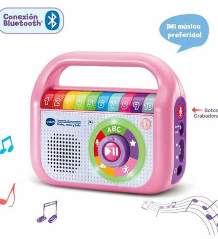 Vtech muziek speelgoed voor baby's, kleurrijk speelgoed voor jonge kinderen met knoppen en vrolijke vormen.