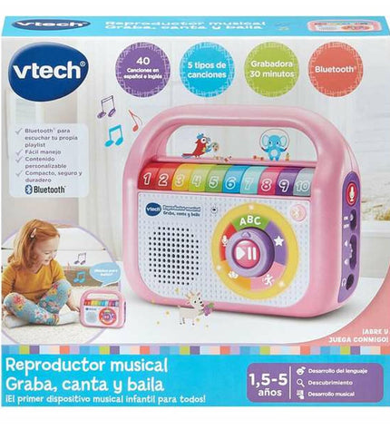 Vtech muziek speelgoed voor jonge kinderen, baby speelgoed in kleurrijk design, 14.8 x 17.5 x 6 cm, geschikt voor baby's en peuters.