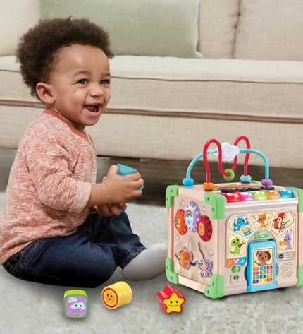Vtech Baby interactief speelgoed voor baby's, kleurrijk en educatief, 18x20x29 cm, geschikt voor jonge kinderen.