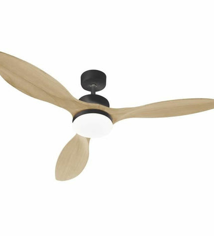 Black FARELEK ceiling fan with light, 137 cm diameter, 100W, suitable for home and kitchen spaces.