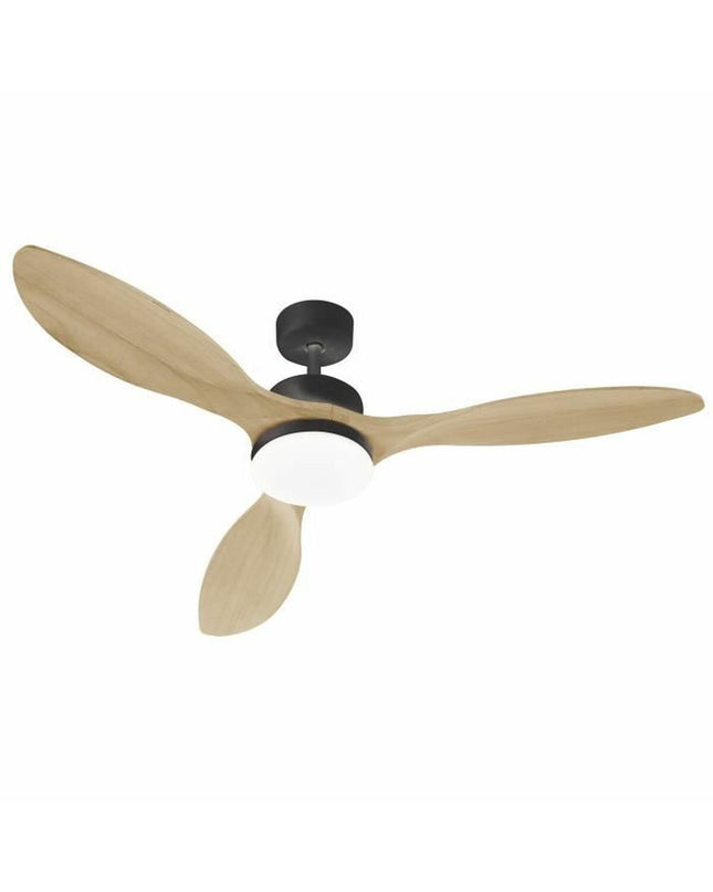 Black FARELEK ceiling fan with light, 137 cm diameter, 100W, suitable for home and kitchen spaces.