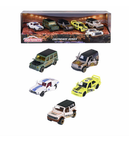 Majorette Castheads action figures in packaging, featuring colorful collectible toy characters from the Majorette magazine series.