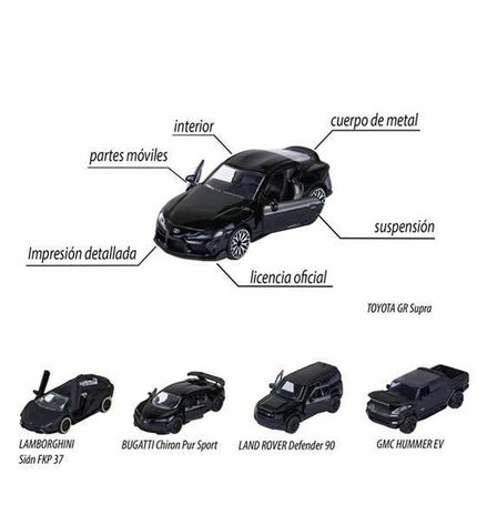Set of 5 gray Smoby toy cars, colorful miniature vehicles for children, arranged on a flat surface.