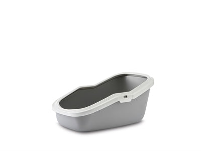 SAVIC ASEO CAT LITTER BOX GREY / WHITE 56 x 39 x 27.5 cm