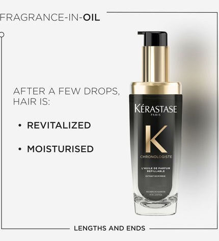 Kerastase Chronologiste voedingssupplement in 75 ml bottle, health and personal care vitamin and mineral supplement, front view