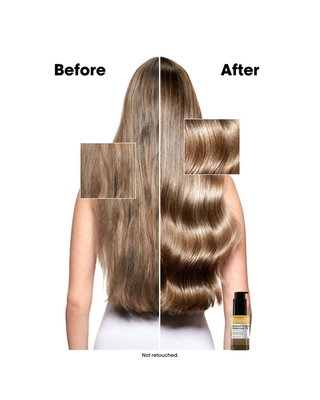 L'Oreal Professionnel Paris Absolut Repair Molecular voedingssupplement bottle, 30 ml for hair health and repair.
